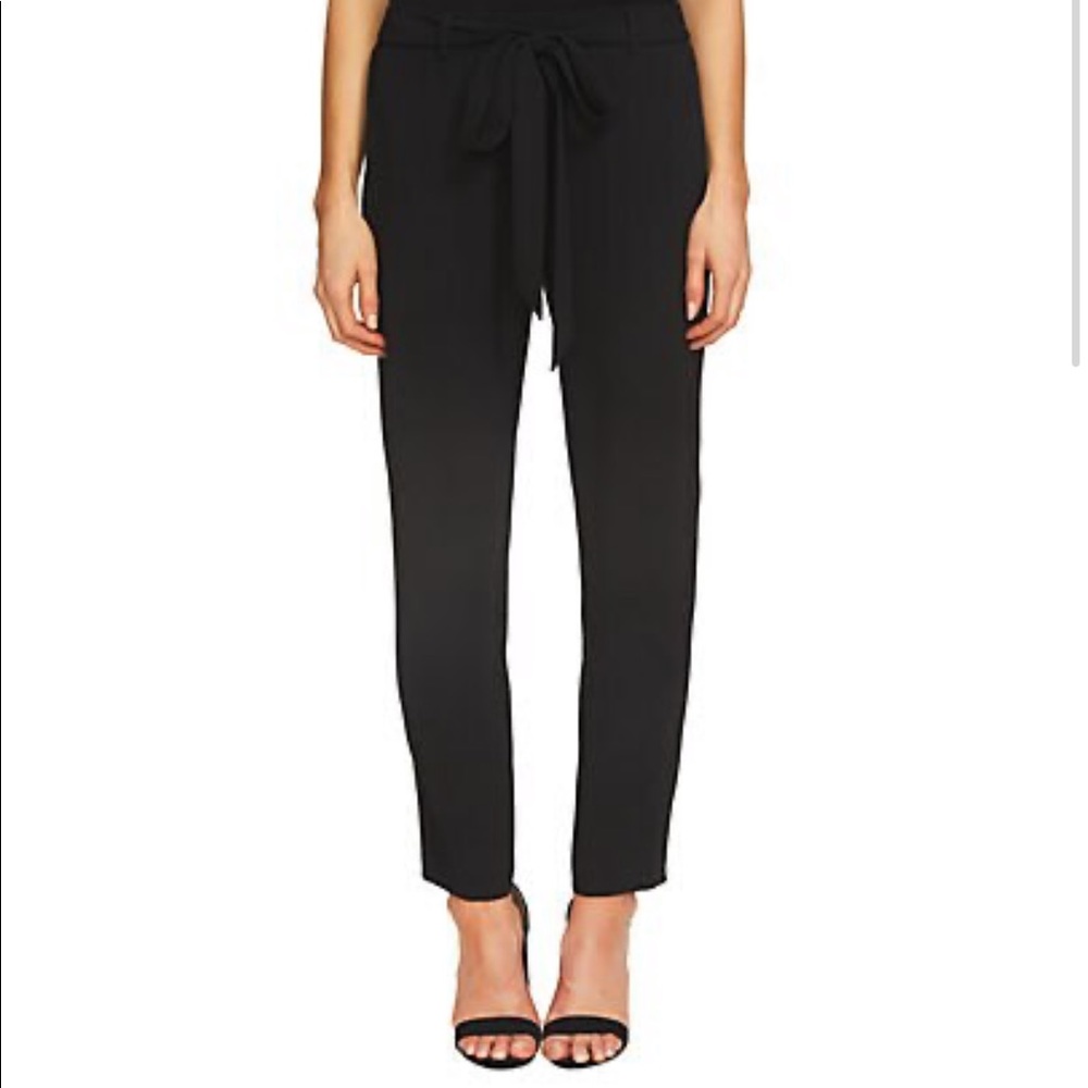 CeCe Tie Front Black Crepe Pant